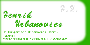 henrik urbanovics business card